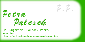 petra palcsek business card